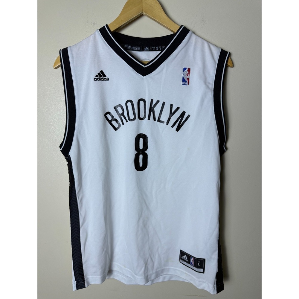 Deron Williams Brooklyn Nets #8 Adidas White Jersey Youth L NBA